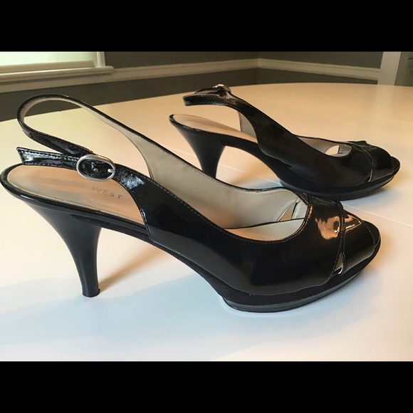 nine west gabrielle slingback platform pumps